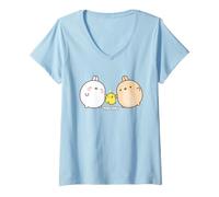 Donna Molang Pinco & Piu Piu Amici Carino Anime Maglietta con Collo a V