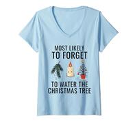 Donna Molto Probabilmente dimentica di annaffiare L'Albero di Natale Maglietta con Collo a V