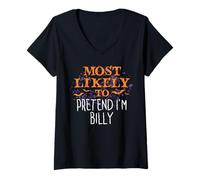Donna Molto probabilmente hocus Halloween fingono che io sia Billy Maglietta con Collo a V
