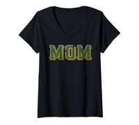 Donna Mom Logo Classic Bold Font Mother's Day Irish Mama Grandma Maglietta con Collo a V