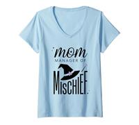 Donna Mom Manager of Mischief Maglietta con Collo a V