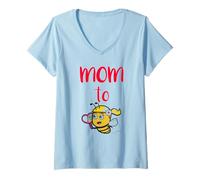 Donna Mom to Bee Mama To Be Gravidanza Annuncio Regalo Maglietta con Collo a V