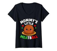 Donna Mommy's Little Meatball Maglietta con Collo a V