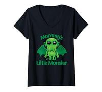 Donna Mommy's Little Monster - Creatura Marina inquietante Maglietta con Collo a V