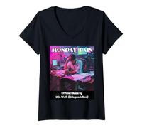 Donna Monday Pain - Lunedì? Gia' di nuovo? Maglietta con Collo a V