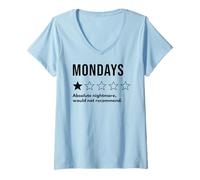 Donna Mondays One Star Absolute Nightmare Non consiglierebbe Maglietta con Collo a V