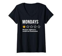 Donna Mondays One Star Absolute Nightmare Non consiglierebbe Maglietta con Collo a V