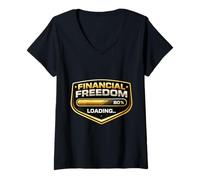 Donna Money Tree Financial Freedom Side Hustle Finanza passiva Maglietta con Collo a V