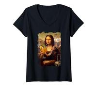 Donna Monna Lisa A Las Vegas Vacanza Viaggio Cocktail Viaggio Maglietta con Collo a V