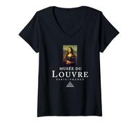 Donna Monna Lisa (La Joconde) Musée du Louvre Maglietta con Collo a V