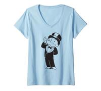 Donna Monopoly Let Me Think Maglietta con Collo a V