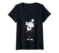 Donna Monopoly Let Me Think White Maglietta con Collo a V