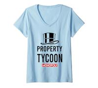 Donna Monopoly Property Tycoon Maglietta con Collo a V