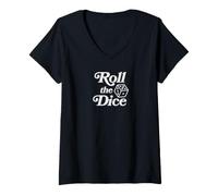 Donna Monopoly Roll The Dice Take The Chance Win It all Front Back Maglietta con Collo a V