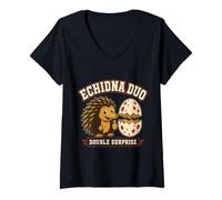 Donna Monotreme Duo Double Surprise Animal Humor Maglietta con Collo a V