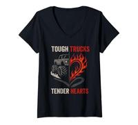 Donna Monster Truck Mamma Monster Truck Mamma Famiglia Motorsport Maglietta con Collo a V