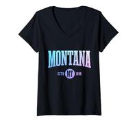 Donna Montana PNW Vintage Orgoglio Maglietta con Collo a V