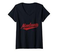 Donna Montana PNW Vintage Orgoglio Maglietta con Collo a V