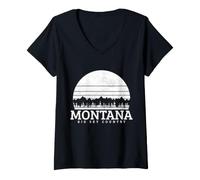 Donna Montana PNW Vintage Orgoglio Maglietta con Collo a V