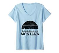 Donna Montana PNW Vintage Orgoglio Maglietta con Collo a V