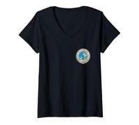 Donna Montauk Mermaid da End New Yawk Pesca Vacanza Surf Maglietta con Collo a V