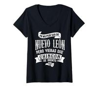 Donna Monterrey Nuevo Leon Mexico Mexican Pride Mexicans Mexicano Maglietta con Collo a V