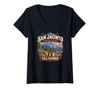 Donna Monti San Jacinto California Maglietta con Collo a V