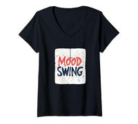 Donna Mood Swing - Emblema discorso per Ragazzi e Ragazze Maglietta con Collo a V