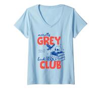 Donna Morally Grey Book Club Book Lover Fiction Reader Bookish Maglietta con Collo a V