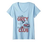 Donna Morally Grey Book Club Book Lover Fiction Reader Bookish Maglietta con Collo a V