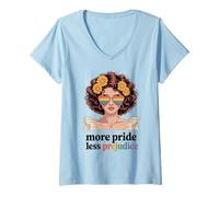 Donna More Pride Less Prejudice Rainbow Heart - Occhiali da Sole Freedom Maglietta con Collo a V