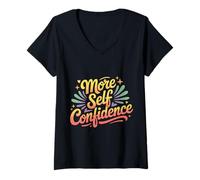 Donna More Self Confidence Mindset Wellness Personality - Maglietta con Collo a V