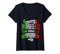 Donna Morelos México Souvenir Mexican Travel Vacation Maglietta con Collo a V