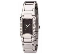 Donna Morgan De Toi Orologio Quadrante Nero Acciaio Inox Bracciale Strass Pietre