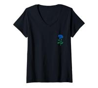 Donna Morning Glory Fiore di Campo Floreale Settembre Nascita Fiore Maglietta con Collo a V