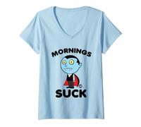 Donna Morning Suck Dracula Maglietta con Collo a V