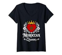 Donna Moroccan Queen Morocco Flag Proud Moroccan Woman Maglietta con Collo a V