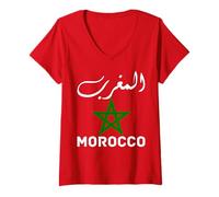 Donna Morocco Flag Graphic Funny Morocco Nation Flag Morocco Maglietta con Collo a V