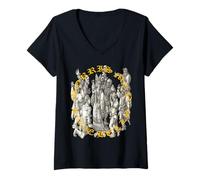 Donna Morris Men Have Bells Arte e Testo medievali Maglietta con Collo a V