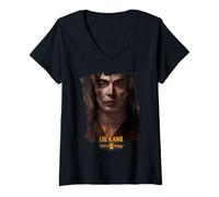 Donna Mortal Kombat 2 Liu Kang Portrait Maglietta con Collo a V