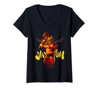 Donna Mortal Kombat 2 Shao Kahn Hammer Maglietta con Collo a V