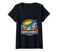 Donna Mosasaurus Dinosaur Prehistoric Dinosaurs Lover Maglietta con Collo a V