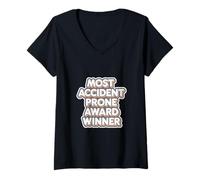 Donna Most Accident Prone Award Winner Umorismo goffo ------ Maglietta con Collo a V