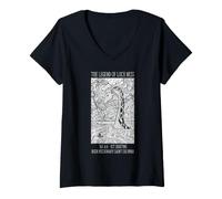 Donna Mostro di Loch Ness, Leggenda di Nessie 565 d.C. Folklore Scozzese Maglietta con Collo a V