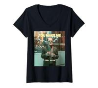 Donna Mostro Divertente Che Dice Che Mi Fai Sentire Vivo Umorismo Donne Uomini Maglietta con Collo a V