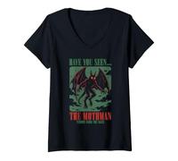 Donna Mothman Cryptid Horror Folklore Terrore dal Cielo Maglietta con Collo a V