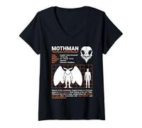 Donna Mothman Phantom of Point Grafico delle Taglie Piacevole Cryptid Maglietta con Collo a V
