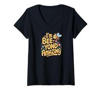 Donna Motivational Positive Quote Bee Inspirational Amazing People Maglietta con Collo a V