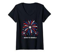 Donna Motivational Quote Everyday Confidence Born To Sparkle Maglietta con Collo a V