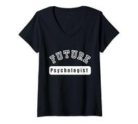 Donna Motivazione degli Studenti dello Psicologo Futuro Maglietta con Collo a V
